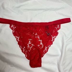 Victorias Secret Peekaboo Red Thong M